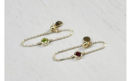 【プレゼント包装付き】K10 誕生石チェーンリング・M