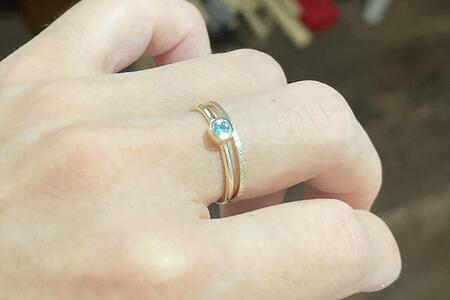 【プレゼント包装付き】丸い誕生石リング(K10)