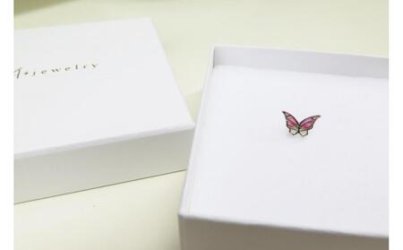 【七宝】小さな蝶のピアス SV(片耳)- ギフト包装付き -