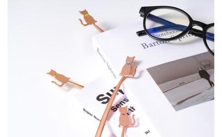 【誕生石ブックマーカー】<6月 パール> 猫しおり 読書 おしゃれ 敬老の日 父の日 ブックマーク 栞 ねこ ギフト