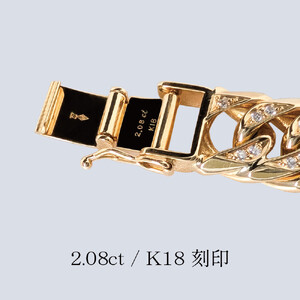 【ふるなび限定】 HASSIN オリジナル K18ダイヤモンド6面ダブルカット（21cm）喜平ブレスレット FN-Limited-SP