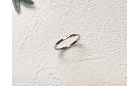 プラチナ 丸つち目 厚リング(ハンドメイド)【サイズ:14号】