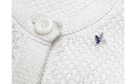 【プレゼント包装付き】ミツバチ ピンバッジ(SV /アメジスト)