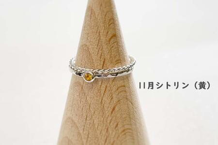 【セットで楽しむ】誕生石リング&ねじねじリング(シルバー)