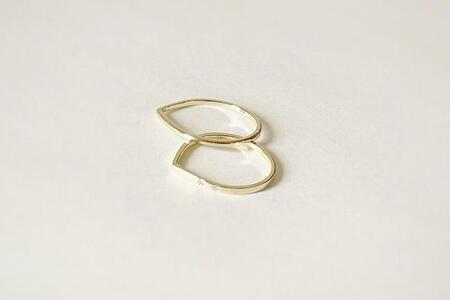 K10 しずく型リング ＊ダイヤ入り＊