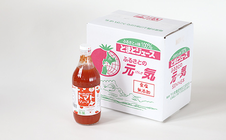 【食塩無添加】とまとジュース「ふるさとの元気」500ml 6本入 トマト 野菜 やさい 故郷 ふるさと 納税 国産 北海道産 北海道 下川町 F4G-0171