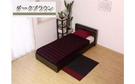 【組立サービス付】284　セミダブルサイズ　パネル型ラインデザインベッド　国産ボンネルコイルマットレス(10816B)付(ダークブラウン)（1370） 10,360円