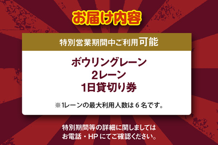 ボウリング２レーン１日貸切り券（特別期間利用可）		（1728）