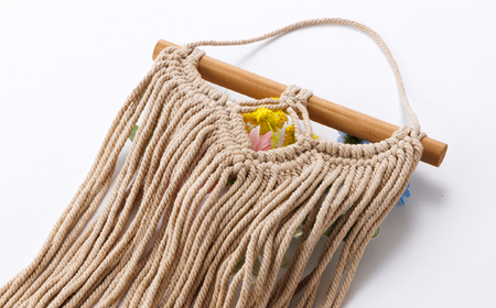 紅茶染めマクラメフラワータペストリー【1600620】