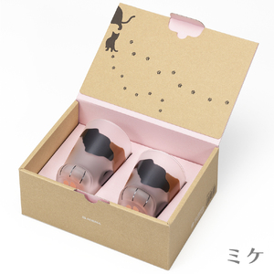 coconeco ここねこ 親子グラスギフトセット (ミケ)｜猫 ネコ ねこ 肉球 にくきゅう 動物 かわいい コップ カップ グラス 食器 アデリア 石塚硝子【0715】