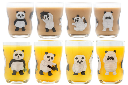 つよいこグラスS＆M パンダ銭湯 各1個｜コップ カップ グラス 子供 食器 絵本 キャラクター お祝い プレゼント アデリア [0703]