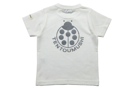 子ども用 半袖Tシャツ TENTOUMUSHI 再帰反射てんとう虫PT オフ白 80サイズ｜子供 服 Tシャツ 綿 反射 リフレクター 安全 国産 日本製 赤ちゃん ベビー お祝い [0789]