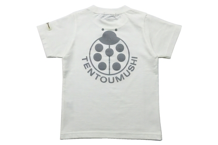 子ども用 半袖Tシャツ TENTOUMUSHI 再帰反射てんとう虫PT オフ白 100サイズ｜子供 服 Tシャツ 綿 反射 リフレクター 安全 国産 日本製 赤ちゃん ベビー お祝い [0791]