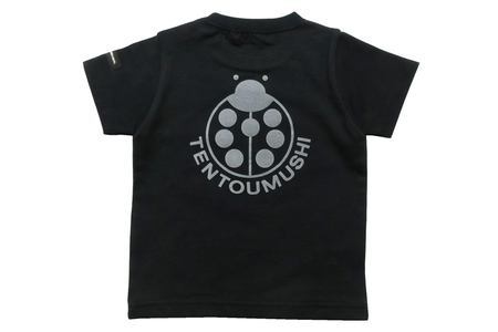 子ども用 半袖Tシャツ TENTOUMUSHI 再帰反射てんとう虫PT 黒 80サイズ｜子供 服 Tシャツ 綿 反射 リフレクター 安全 国産 日本製 赤ちゃん ベビー お祝い [0792]
