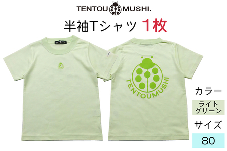 子ども用 半袖Tシャツ TENTOUMUSHI てんとう虫PT ライトグリーン 80サイズ｜子供 服 Tシャツ 綿 国産 日本製 赤ちゃん ベビー お祝い [0799]