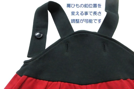 TENTOUMUSHI なりきりロンパース・赤／黒・90サイズ｜子供 服 赤ちゃん ベビー スナップ 釦 ボタン 肩ひも 綿 国産 日本製 お祝い てんとう虫 [0804]