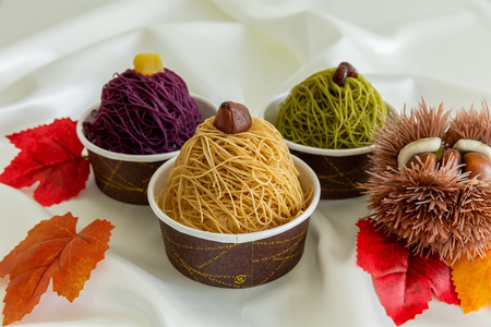 絹糸モンブランアイス 味くらべ 3個セット｜ゆうとはる 高級 スイーツ ギフト アイス ケーキ 和栗 抹茶 紫芋 絹糸 クリーム 絞り [0879]