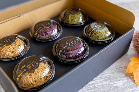 絹糸モンブランアイス《桜》6個セット (3種×2個)｜ゆうとはる 高級 スイーツ ギフト アイス ケーキ 和栗 抹茶 紫芋 絹糸 クリーム 絞り [0881]