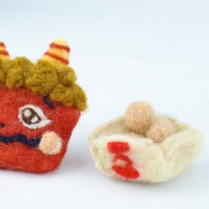 節分福豆 [おにの豆まきブローチ] 手作り羊毛キット・親子で作れる・動画付き【0457】