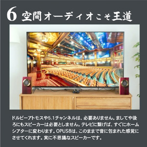 新感覚スピーカー OPUS8　H252×W130×D170 コンパクト 小型 ミニサイズ 大音量 木 シンプル オーディオ ケーブル コード 付