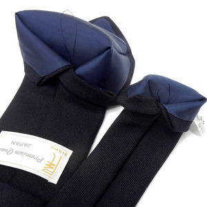【ネイビー】 ウールネクタイ 無地 濃紺 尾州 ウール[AEAF017]