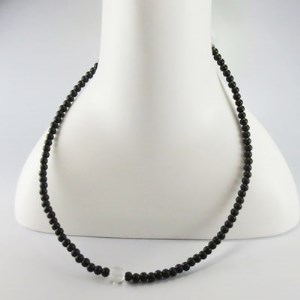 数珠ブレスレット　黒檀108玉　本水晶　龍彫入　三重巻きブレス＆ネックレス【1017404】