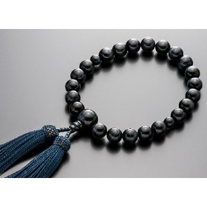 数珠男女ペアセット(青虎目石・本水晶・藤雲石・正絹房)※ペア桐箱入【1022391】