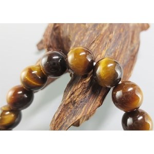 天然石　数珠ブレスレット　虎目石　(タイガーアイ)　10ミリ【1077549】