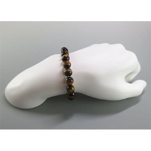 天然石　数珠ブレスレット　虎目石　(タイガーアイ)　10ミリ【1077549】