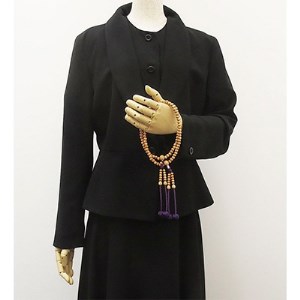 数珠(念珠) 黄楊(つげ) 共仕立 正絹紫かがり凡天房 桐箱入【1090637】