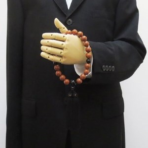 数珠　男性用　『鳳眼菩提樹・オニキス仕立』　正絹房　桐箱入【1146547】