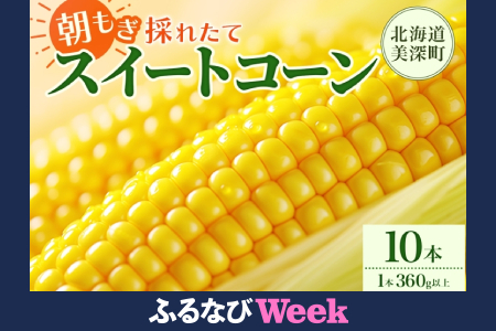 【ふるなびWEEK対象】とうもろこし 10本 スイートコーン トウモロコシ コーン 甘い 採れたて 朝採り 野菜 旬の野菜 農作物 お取り寄せ 北海道産 産地直送 北海道 美深町 FN-Limited-PR