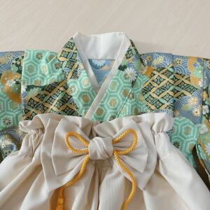ベビー袴 80 SIZE 雲取り文様×ベージュの袴【1512020】