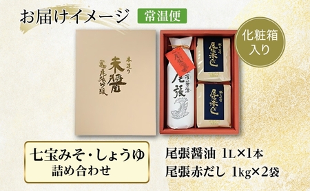 七宝みそ しょうゆ 詰め合わせ セット 尾張醤油 1L×1本 尾張赤だし 1kg×2個 味噌 みそ 豆味噌 赤だし 赤味噌 赤みそ 醤油 しょうゆ たまり 溜 調味料 調味料ギフト 木桶 熟成 まろやか 人気 家庭 ギフト 贈答用 贈り物 送料無料 佐藤醸造 愛知県 あま市