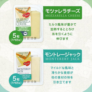 4種類のスライスチーズセット 1パック5枚入×4パック×4種類(計80枚) 【乳製品 加工食品 おつまみ セット 食べ比べ モッツァレラ チェダー 愛知県 長久手市】