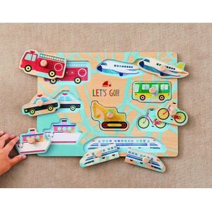 東郷町【公式キャラクターロゴ入り】木のパズルわくわくのりもの【1563499】