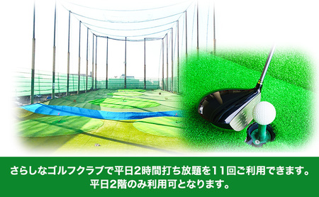 さらしなゴルフクラブ 平日 2階 2時間 打ち放題 チケット 10回分+1回(入場料込) ゴルフ 利用券 打ちっぱなし 練習 スポーツ トレーニング 練習場 送料無料 愛知県 蟹江町