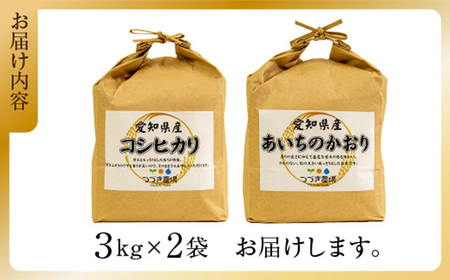 No.166 愛知県産コシヒカリ＆あいちのかおり食べ比べセット（合計6kg）