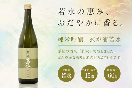 知多半島東浦の地酒【衣が浦 若水】純米吟醸酒 720ml×2本 