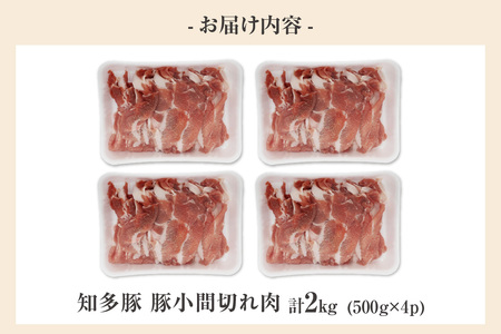 戸田ファーム 知多豚 小間切れ 500g×4パック（計2.0kg）│豚肉 小間切れ 新鮮 美味しい 肉 豚 冷凍 国産 小分け
