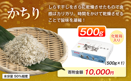 しらす ちりめん プレミアム 500g かちり 【12月26日までのご寄付で 年内発送可】  減塩 無添加 無着色 冷凍 新鮮 ちりめんじゃこ 冷凍 愛知県 南知多町 しらす ご飯 ごはん シラス 丼 料理 国産 カネ成 人気 おすすめ 