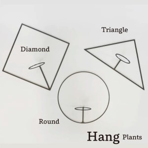 GRAVIRoN Hang Plants シリーズ Triangle/Diamond/Round セット 黒皮鉄（プランツハンガー） 観葉植物 プランター