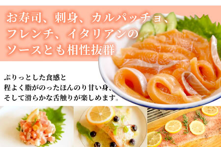 国産サーモン 生食可 無添加 絹姫サーモン カット 400g（100g×４) スペシャルトラウトサーモン 冷凍フィーレトラウトサーモン 鮭 魚 刺身 お刺身 ご当地 天然 産地直送 川育ち 味付けなし 魚介 魚介類 -121