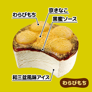 シフォンケーキサンド②カット②生入り②くずもちアイス④わらび