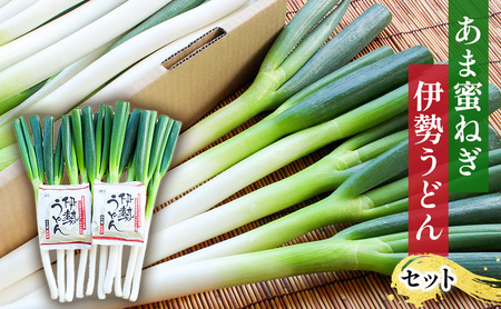 あま蜜ねぎ・伊勢うどんセット【野菜 ねぎ ネギ 長ネギ うどん】 麺類