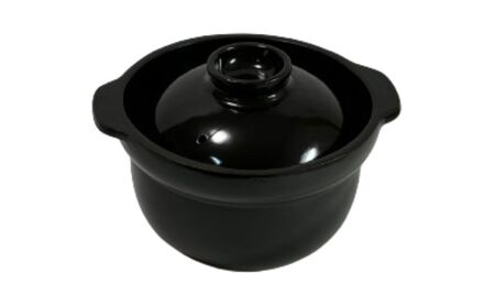 【萬古焼(ばんこやき)】3合厚釜土鍋 黒 内山製陶所 【土鍋 3合 セラミック 直火用 電子レンジ対応 お手入れ簡単 食洗器対応 三重県 三重 四日市市 四日市 四日市市ふるさと納税 四日市ふるさと納税】