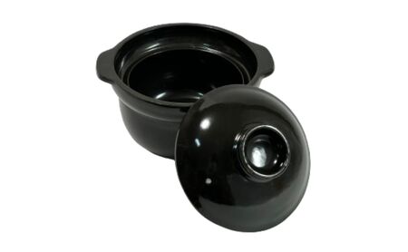 【萬古焼(ばんこやき)】3合厚釜土鍋 黒 内山製陶所 【土鍋 3合 セラミック 直火用 電子レンジ対応 お手入れ簡単 食洗器対応 三重県 三重 四日市市 四日市 四日市市ふるさと納税 四日市ふるさと納税】