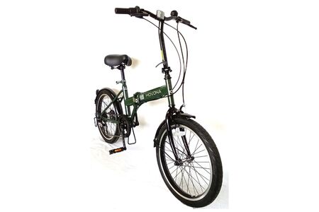 ノーパンク 折りたたみ自転車 MOVONA 20インチ ワイドタイヤ ダークグリーン SHIMANO6段変速 空気入れ不要 パンクしない 通勤 通学｜武田産業 フォールディングバイク 人気返礼品 三重県 四日市市 ふるさと納税
