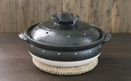 【萬古焼（ばんこやき）】ドット９号鍋（鍋敷き付）