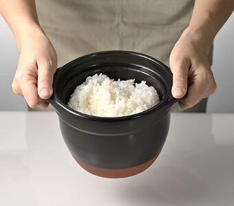 【萬古焼（ばんこやき）】フタがガラスのご飯釜1～2合炊き　HARIO　ハリオ